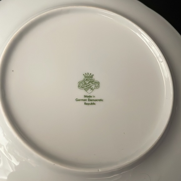 5 Jlmenau German Democratic Republic White Cake Dessert Plates Silver Rim 7.5” - Picture 14 of 15